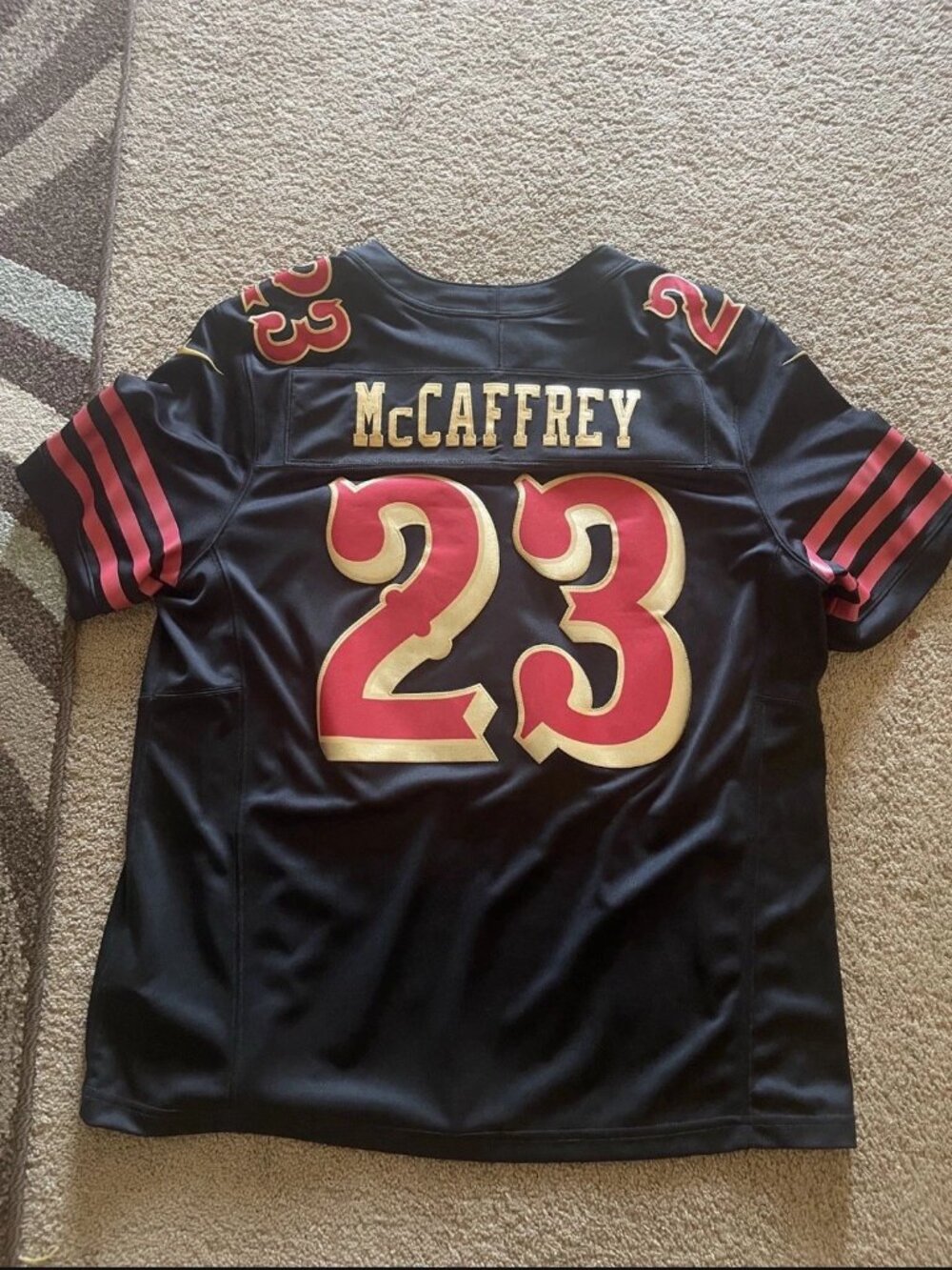 Christian McCaffrey Black Jersey Vapor Stitched